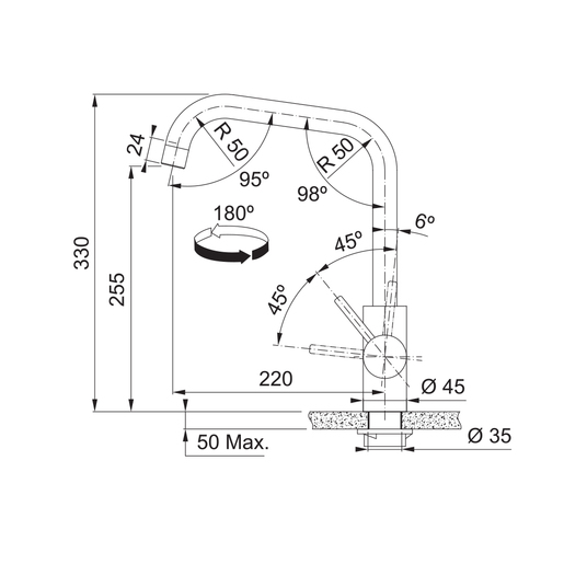 Franke česma Kubus - inox