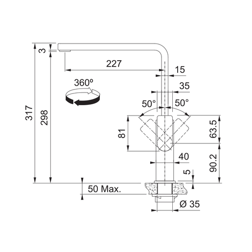 Franke česma Mythos - inox