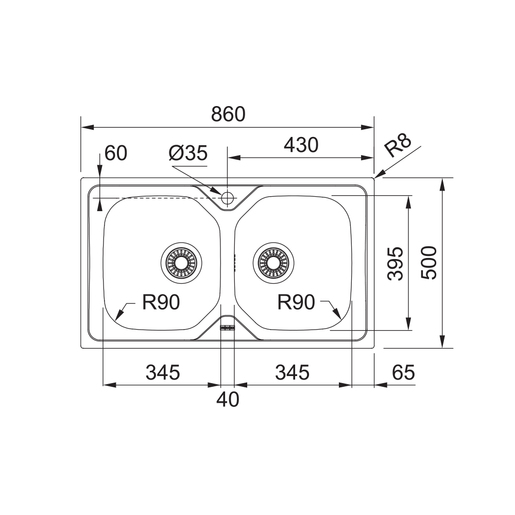 Franke sudoper Onda Line OLX 620-86