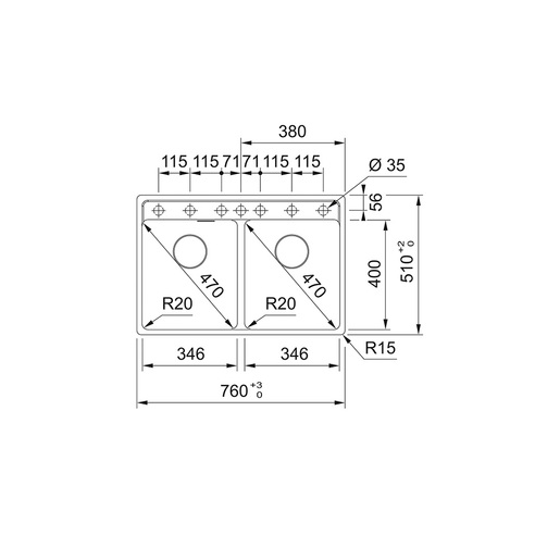Franke sudoper MRG 620-35-35 TL