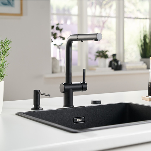 Franke česma za sudoper Active L Doccia - crna mat