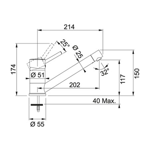 Franke česma Sinta - krom/kameno siva