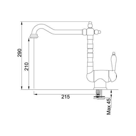 Franke česma Old England podprozorska - bakrena