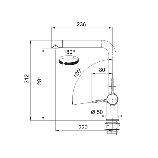 Franke česma Active L - krom