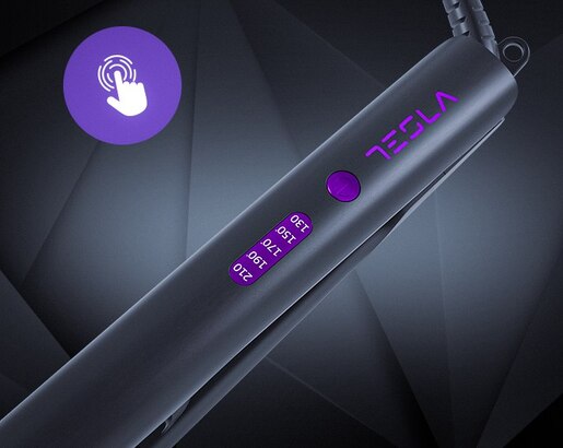 TESLA pegla za kosu STH300BP, do 210°C, LED indikator, crno - ljubičasta