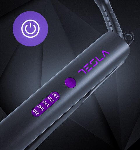 TESLA pegla za kosu STH300BP, do 210°C, LED indikator, crno - ljubičasta