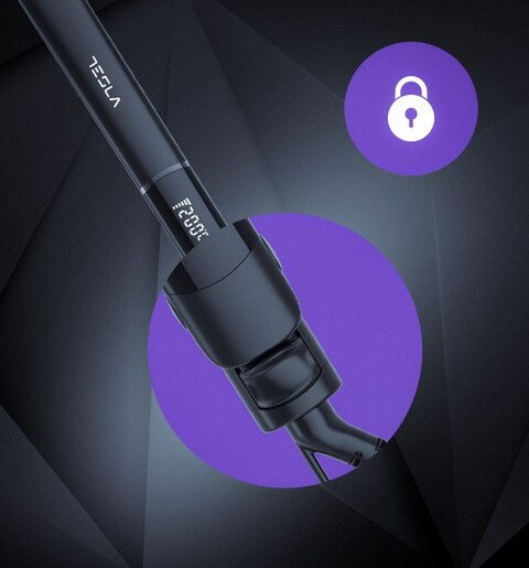TESLA pegla za kosu STH200BS, do 220°C, LED zaslon, crna