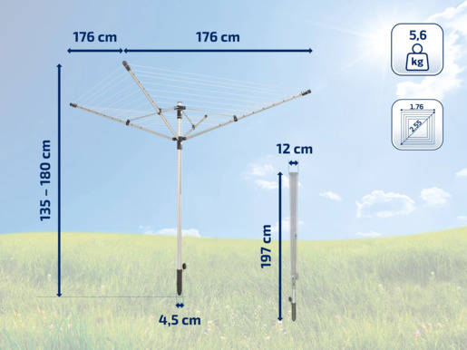 LEIFHEIT Sušilo za veš 50m rotaciono vrtno LinoPush 500