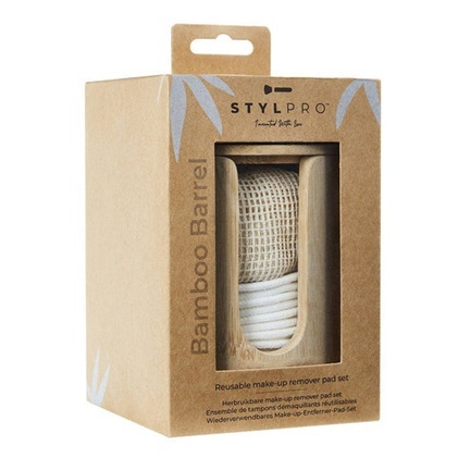 StylPro bamboo posuda s 8 višekratnih bambusovih jastučića za uklanjanje šminke LJ33270