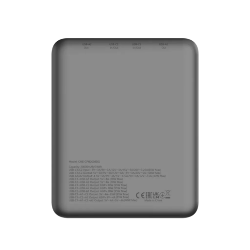 Canyon powerbank 20000mAh, 100W, PB-2008, Dark Gray