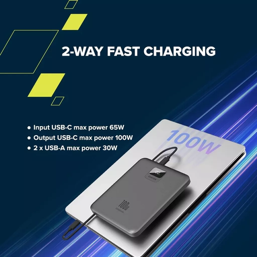 Canyon powerbank 20000mAh, 100W, PB-2008, Dark Gray