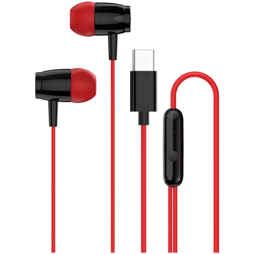 CANYON USB Type-C slušalice SEP-5, 1.2m kabel, Crvene