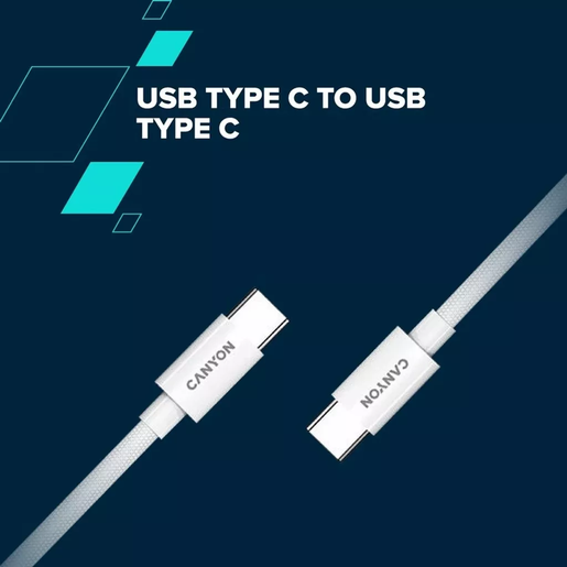 CANYON kabel CND-CC60AB12W, USB Type C - USB Type C