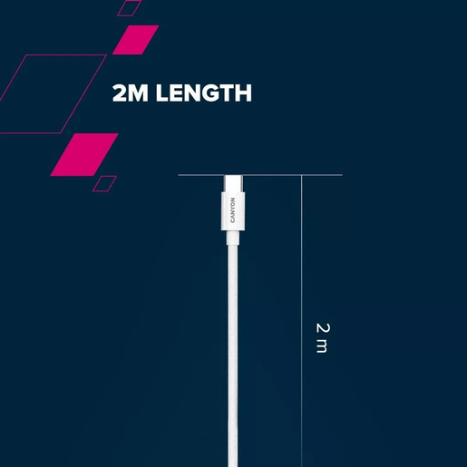 CANYON kabel CND-CC60AB20W, USB Type C - USB Type C