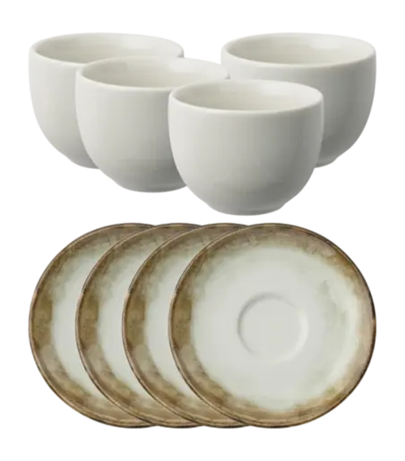 ARTHUR KRUPP set šoljica i tacnica za 4 osobe 67372-B3 SHADE EARTH