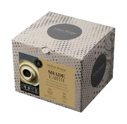 ARTHUR KRUPP set šoljica i tacnica za 4 osobe 67372-B3 SHADE EARTH