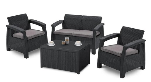 KETER Garnitura siva CORFU II BOX R