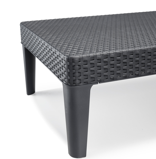 Keter vrtna ležaljka Jaipur 197 × 74 × 36 cm, ratan izgled, siva