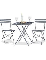 Koopman vrtni set sklopivi stol i 2 stolice svijetlosivi