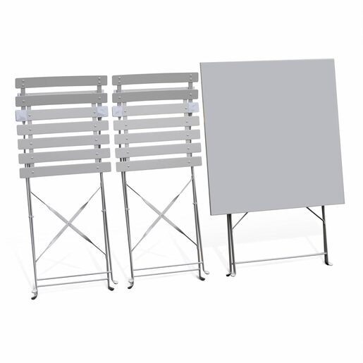 Koopman vrtni set sklopivi stol i 2 stolice svijetlosivi