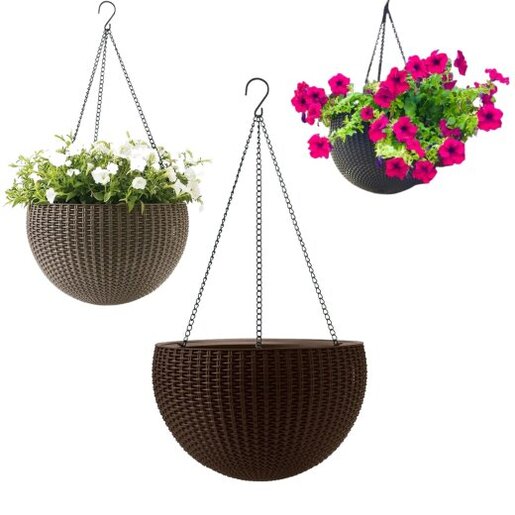 KETER Saksija viseća smeđa  35x35x22cm rattan
