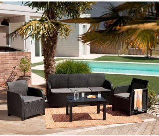 KETER Garnitura siva trosjed ROSALIE