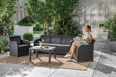 KETER Garnitura siva trosjed ROSALIE