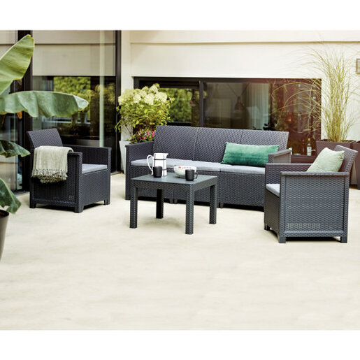 KETER Garnitura siva trosjed ELODIE