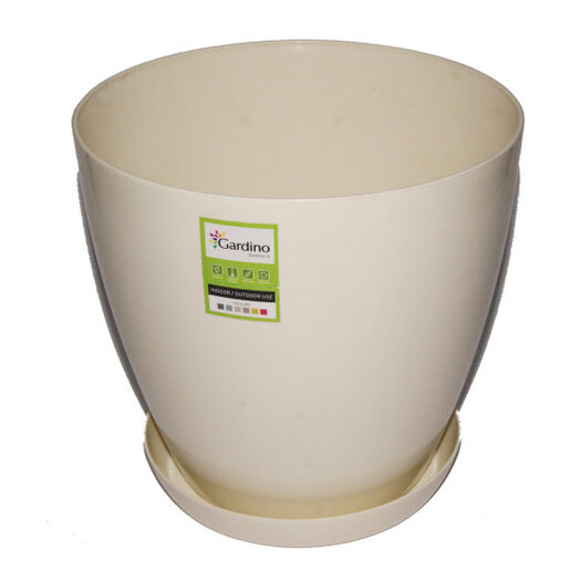 GARDINO Saksija LUX 14cm sa podmetacem bež