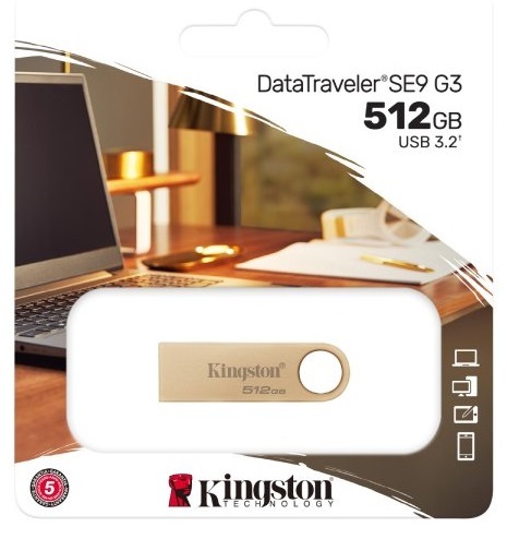 Kingston FD 512GB USB3.2 SE9 Premimum metal case, 220MB/s read, 100 MB/s write,