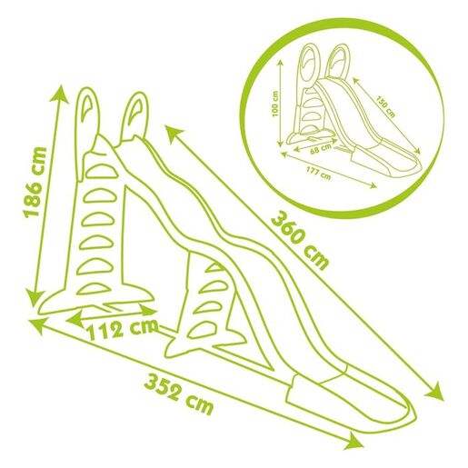SMOBY tobogan Megabliss 2u1, 352 x 120 x 180 cm