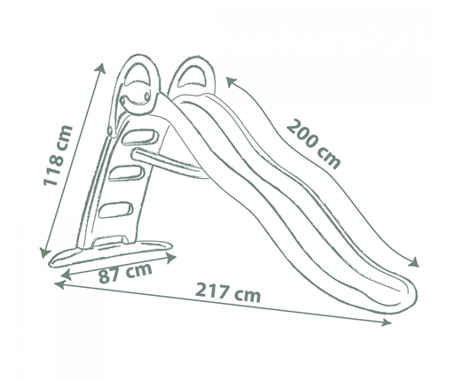 SMOBY tobogan Funny s vodom, zeleni