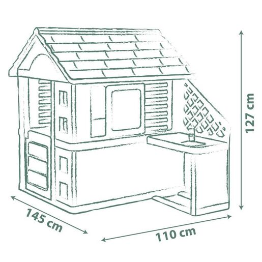SMOBY kućica Nature s ljetnom kuhinjom, bež