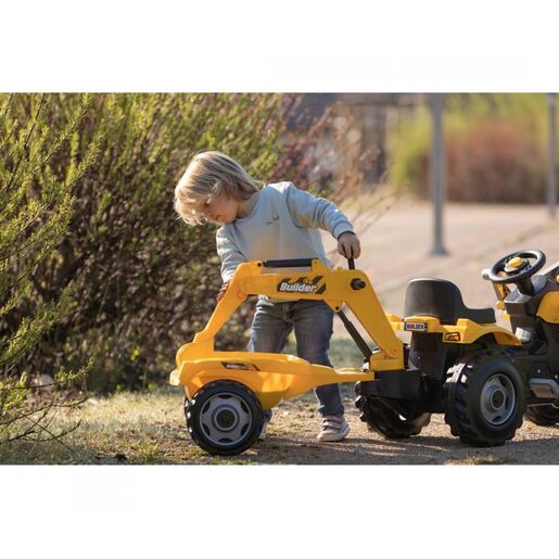SMOBY dječji traktor Builder Max s bagerom i prikolicom na pedale