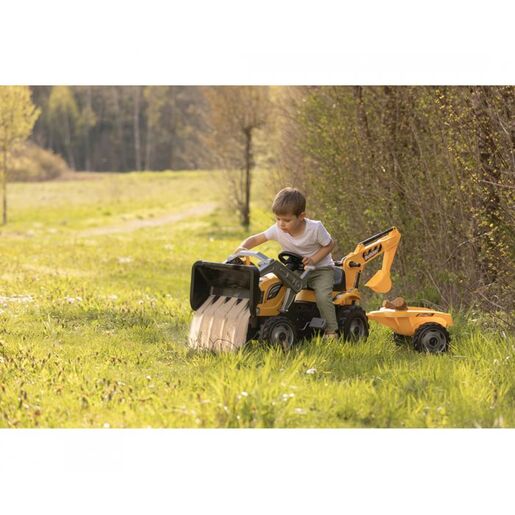 SMOBY dječji traktor Builder Max s bagerom i prikolicom na pedale
