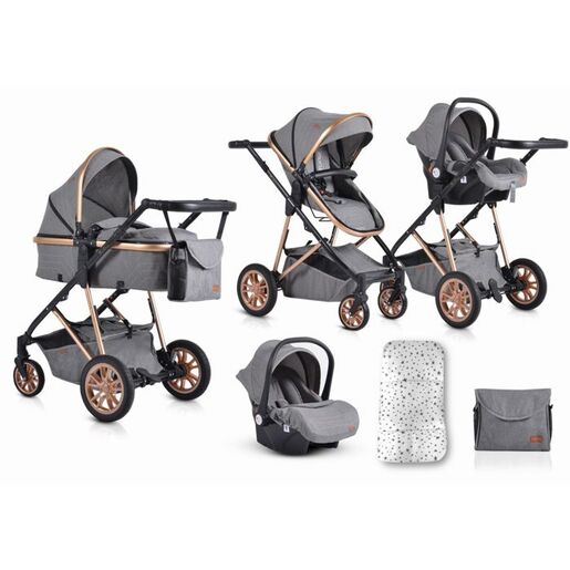 MONI dječija kolica 3 u 1 Midas, grey