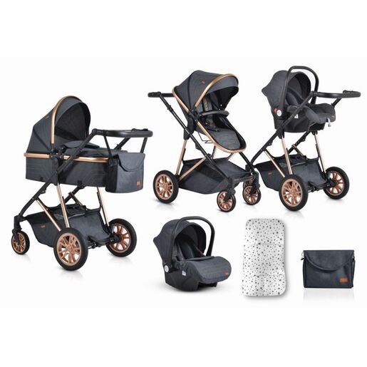 MONI dječija kolica 3 u 1 Midas, black