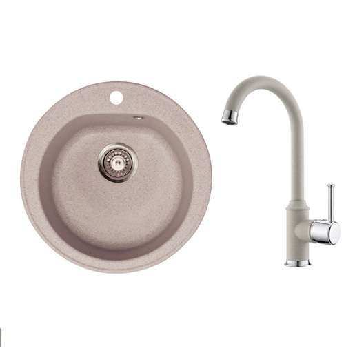 Metalac set sudoper xVenera + česma Arc N + sifon gratis / bež boja