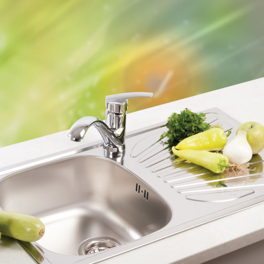 Metalac sudoper Luna Flex 1D Ø60  usadni  + česma Lara / inox boja