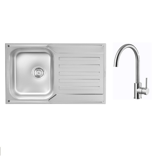 Metalac set sudoper Nera Praktik 1D usadni + česma Lara + sifon gratis / inox boja