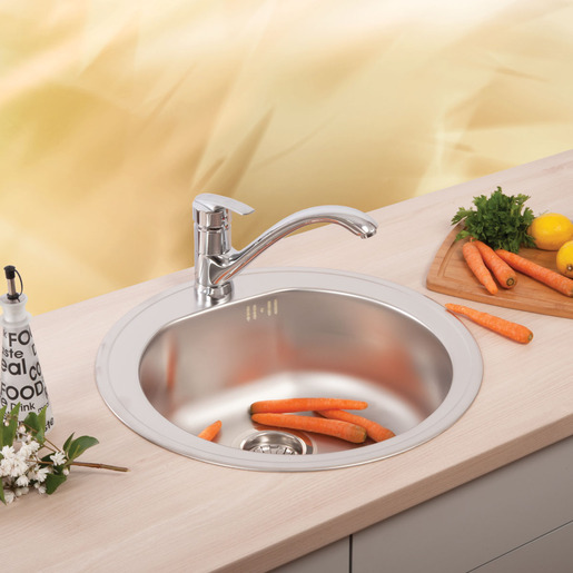 Metalac set sudoper Venera 510 E usadni  + česma Lar / inox boja