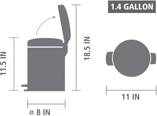 Brabantia Newicon Pedal kanta za smeće 5l, mat crna 112928