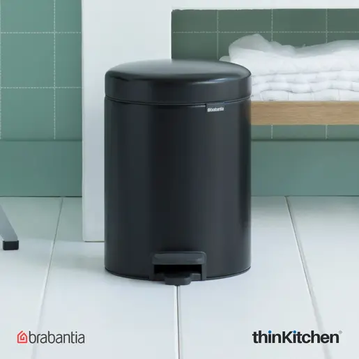 Brabantia Newicon Pedal kanta za smeće 5l, mat crna 112928