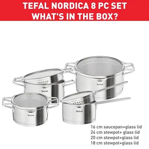 TEFAL set posuđa 8/1 Nordica H852S856