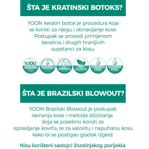 YOON Višenamjenski keratinski set za njegu kose 100ml x 3