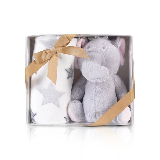 CANGAROO dekica za bebe sa igračkom, Slon sivi