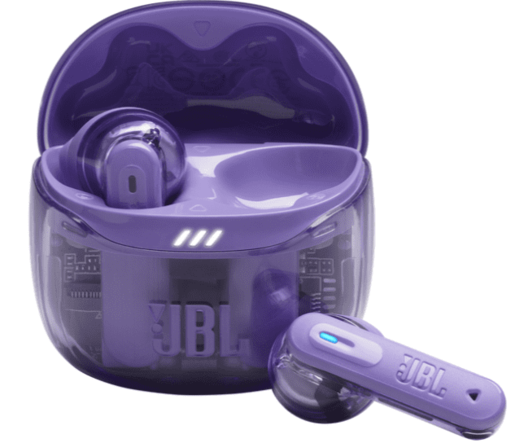Slušalice bluetooth potpuno bežične JBL TUNE FLEX 2 prozirno ljubičaste