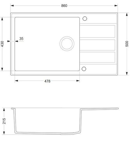 SINK SOLUTION sudoper NATURA 200 PLUS, sivi