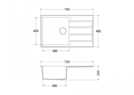 SINK SOLUTION sudoper NATURA 40 PLUS, crni