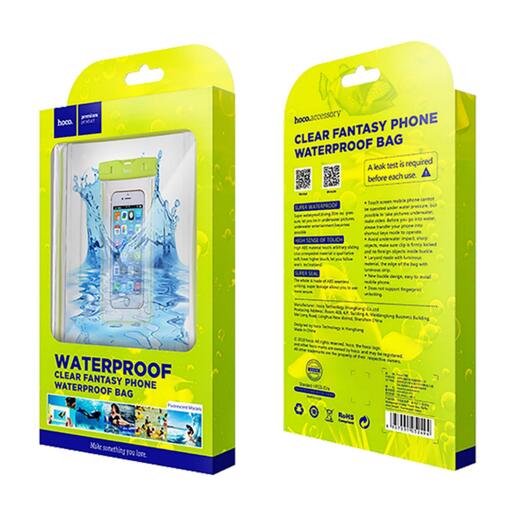 hoco. Torbica za mobitel, vodootporna, fluo zelena - Clear fantasy waterproof bag, GR